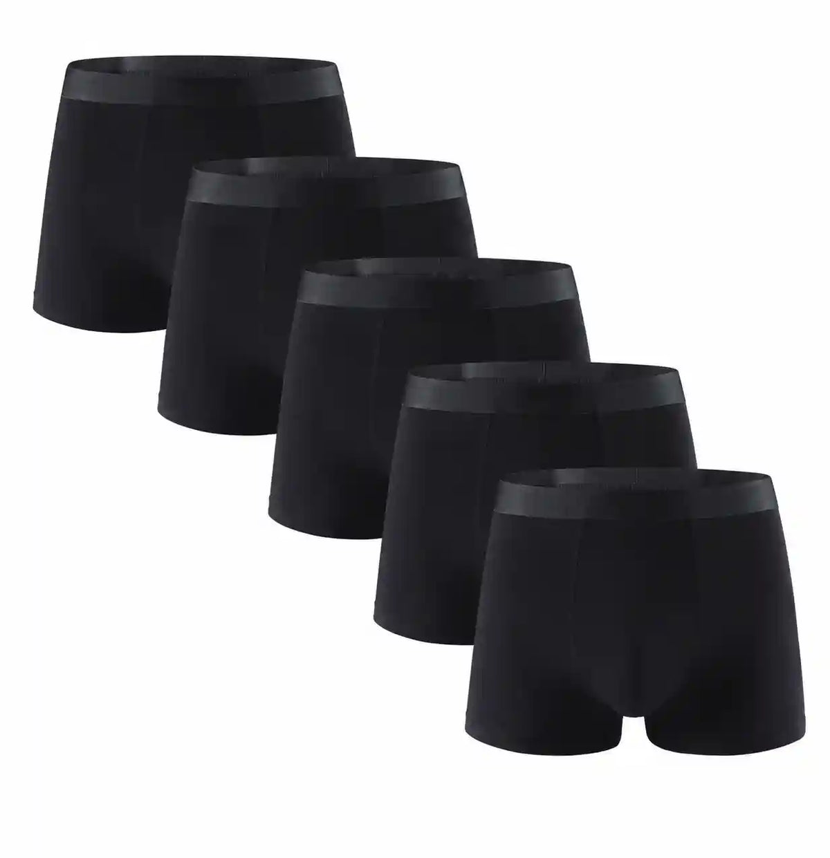 Pack of 5 black bamboo boxer briefs for men by MyFarona