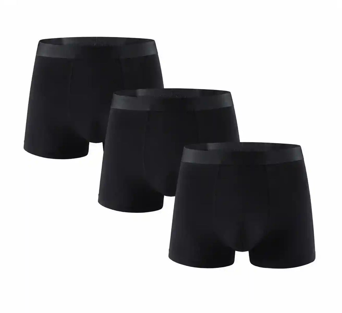 Pack of 3 black bamboo boxer briefs for men by MyFarona